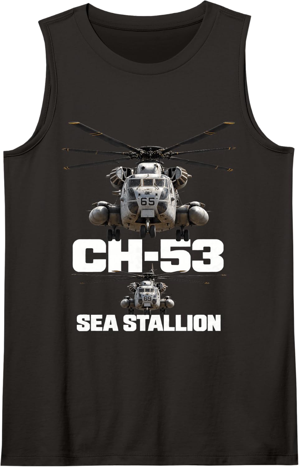 Ch-53 Sea Stallion Two Helicopters Sleeveless Tank Top - Black