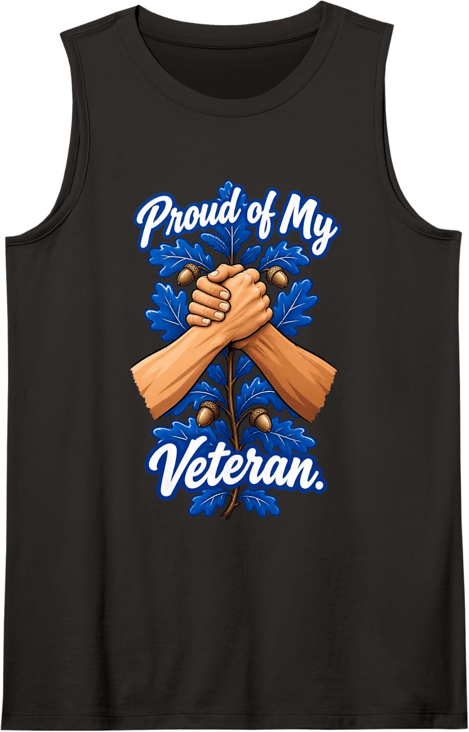 Veterans Day Family Supporter Proud Military Design Sleeveless Tank Top - Black