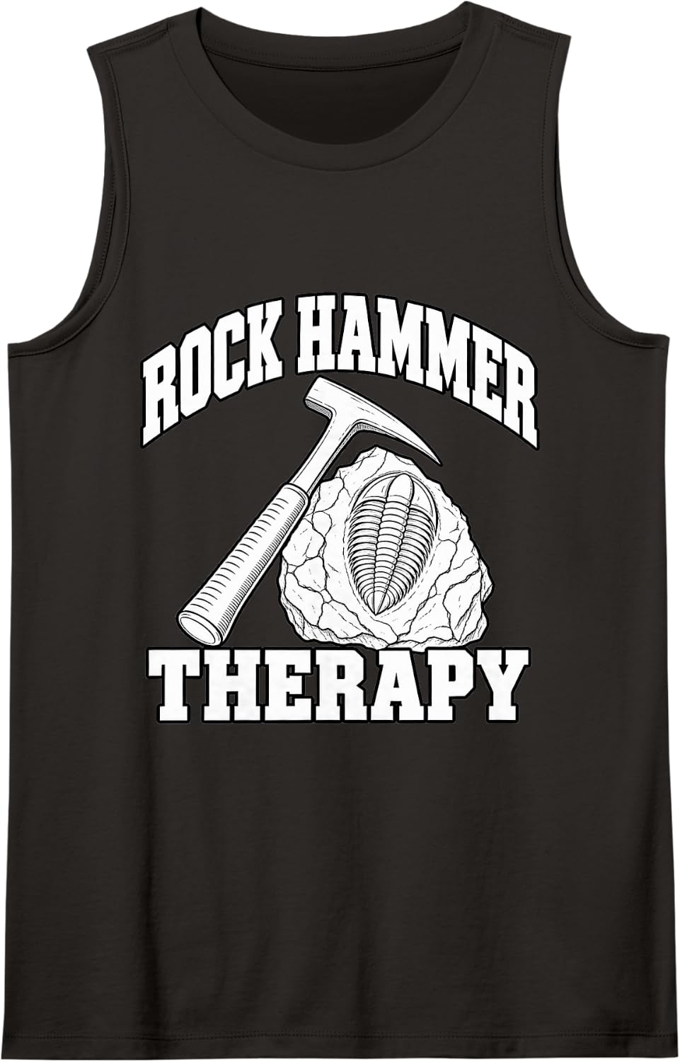 Paleontology Rock Hammer Therapy Trilobite Paleontologist Sleeveless Tank Top - Black