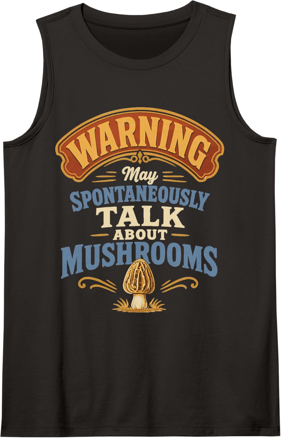 Retro Mushroom Foraging Humor Mushroom Picker Sleeveless Tank Top - Black