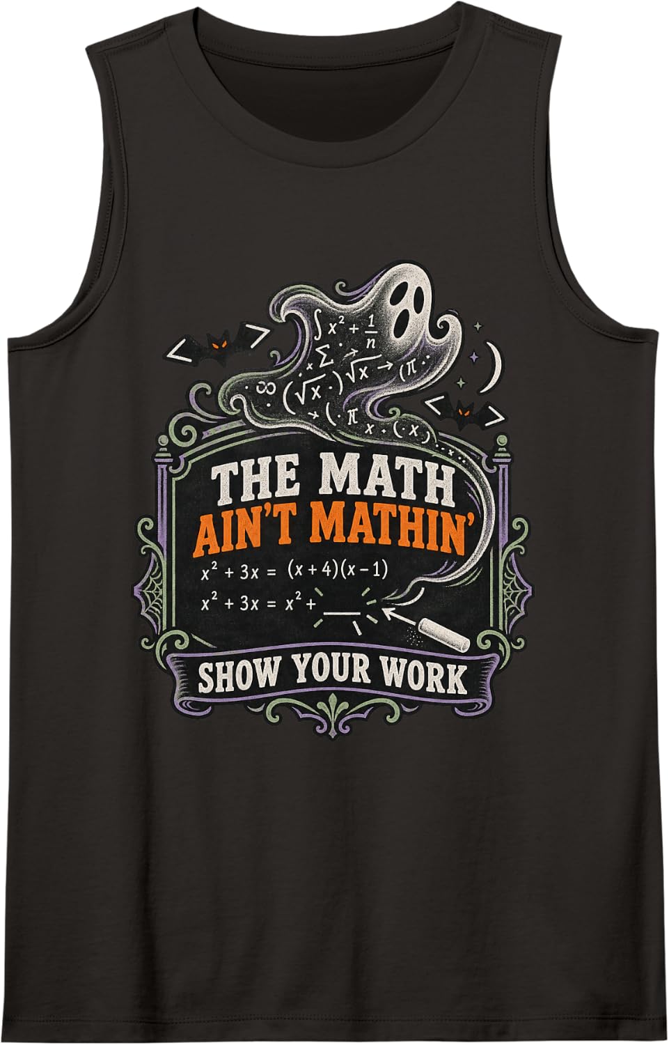 Funny Teacher The Math Ain't Mathin' Show Your Work Sleeveless Tank Top - Black