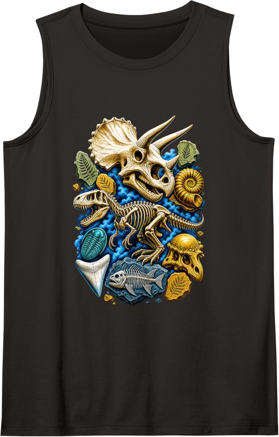 Dinosaur Fossils Paleontology Paleontologist Tank Top - Black