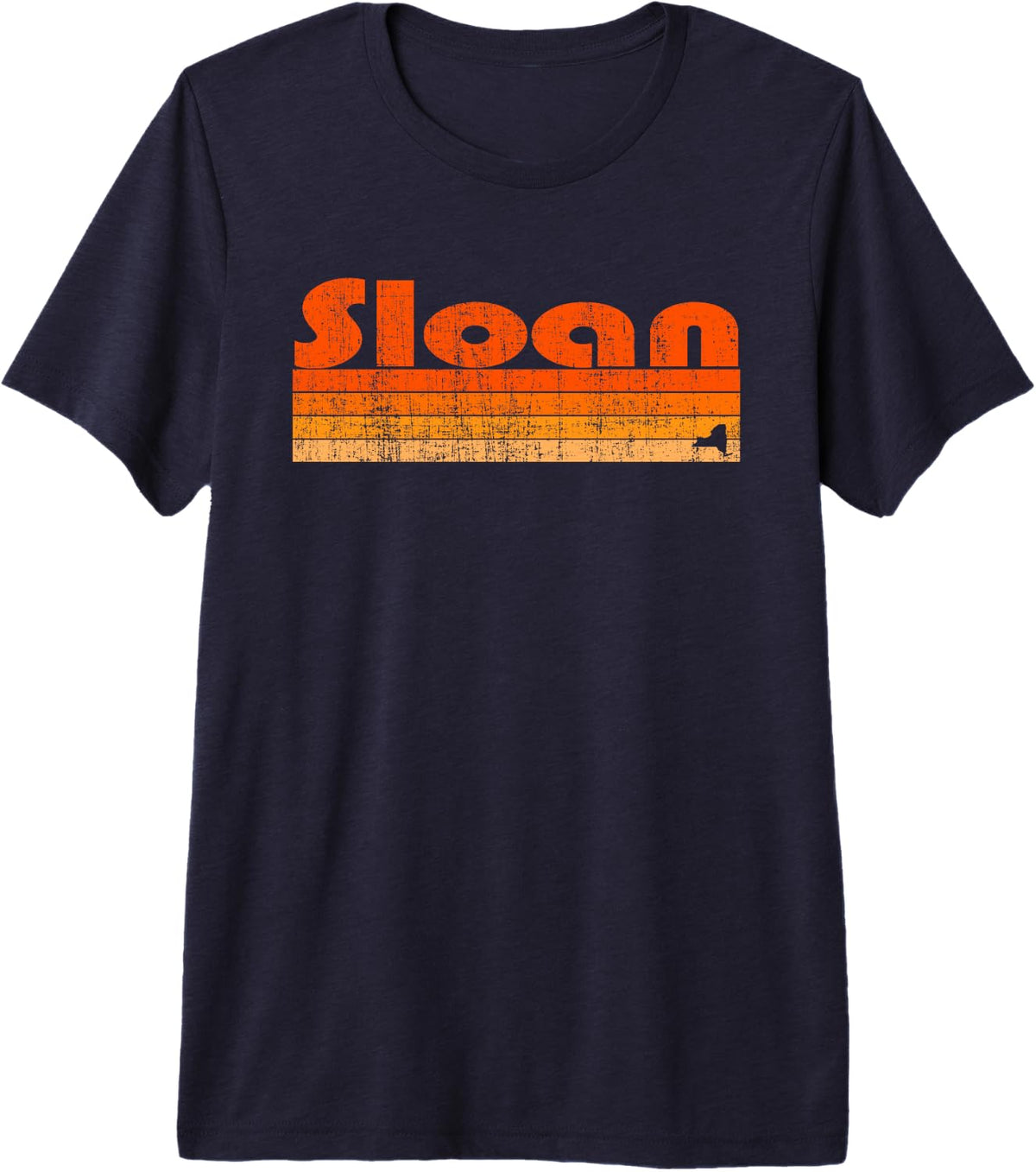 Sloan, New York Retro 80s Style Premium Tri-blend T-Shirt - Navy Blue