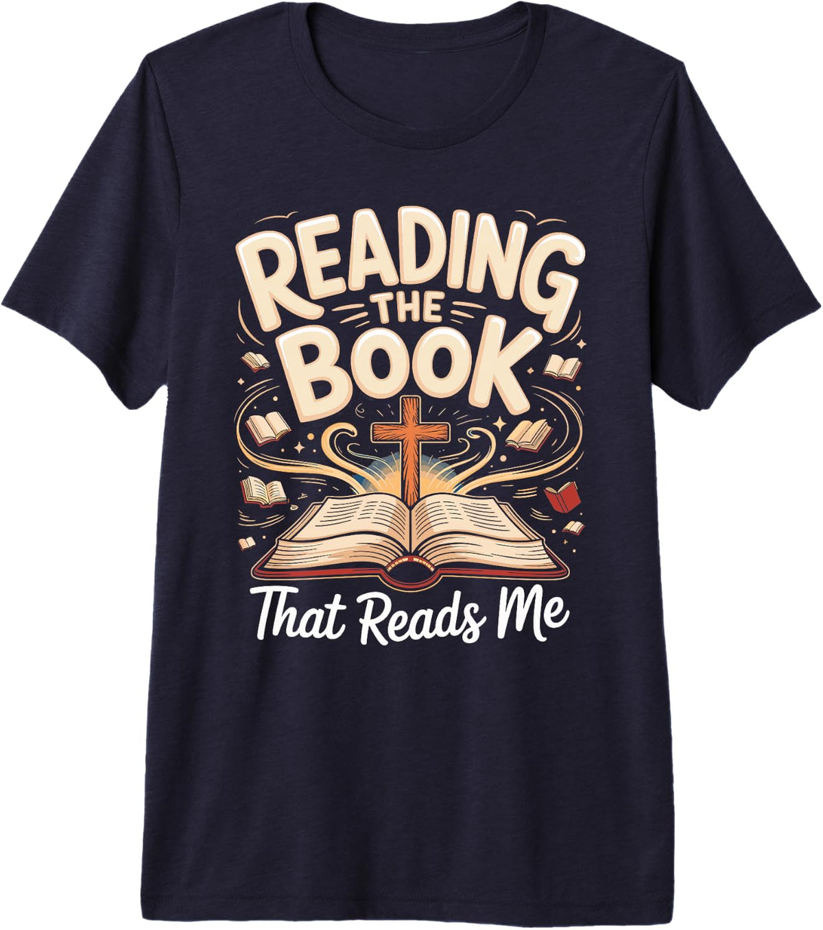 Reading The Book that Reads Me Bible Study Premium Tri-Blend T-Shirt - Navy Blue