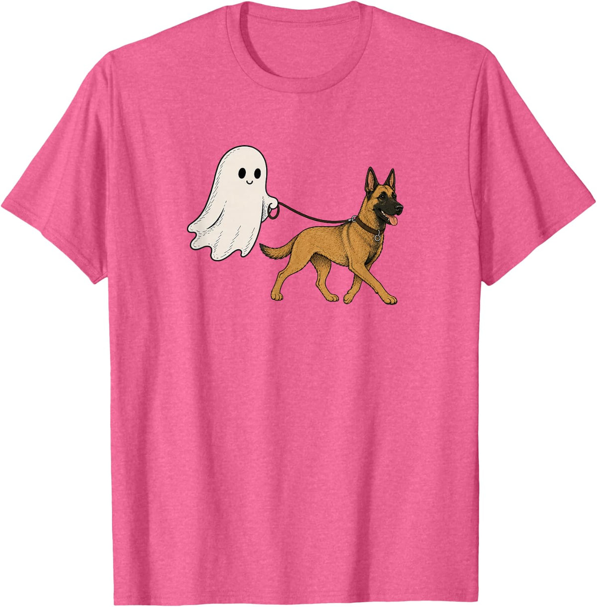 Belgian Malinois Halloween T-Shirt - Pink Heather