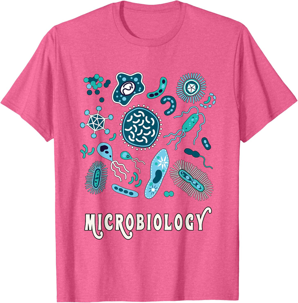 Microbiology Teacher, Science Instructor Gift Tee Shirt T-Shirt - Pink Heather