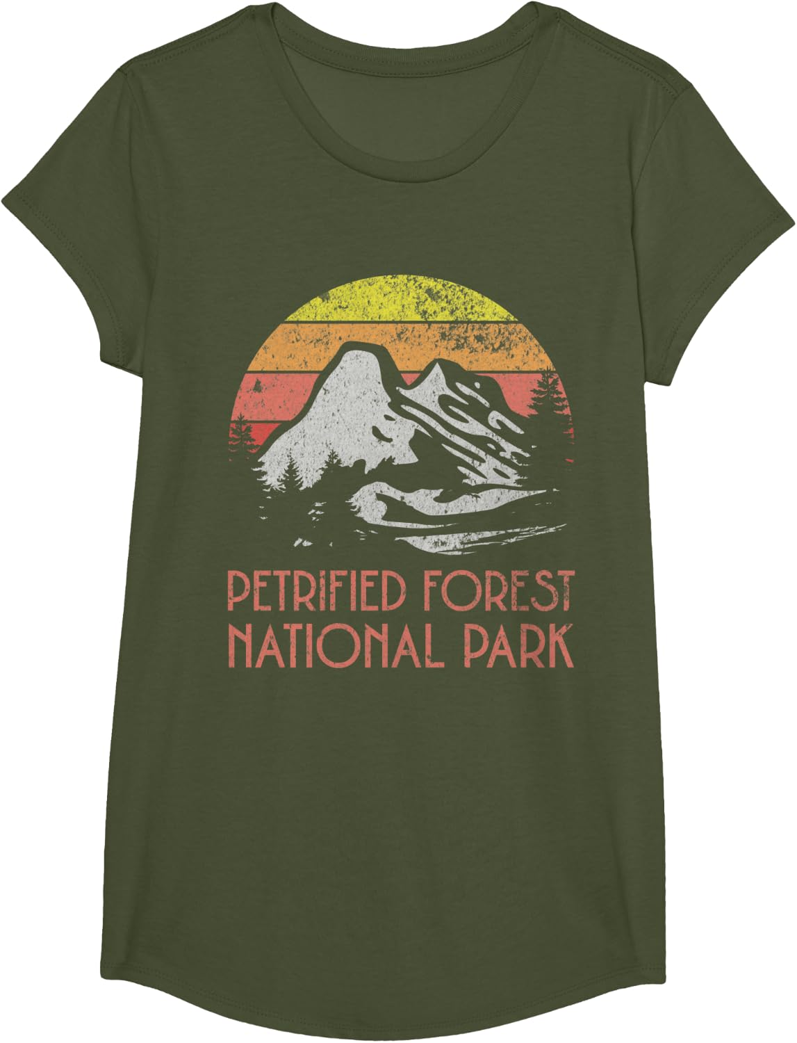Petrified Forest National Park T-Shirt - Girls Olive Green