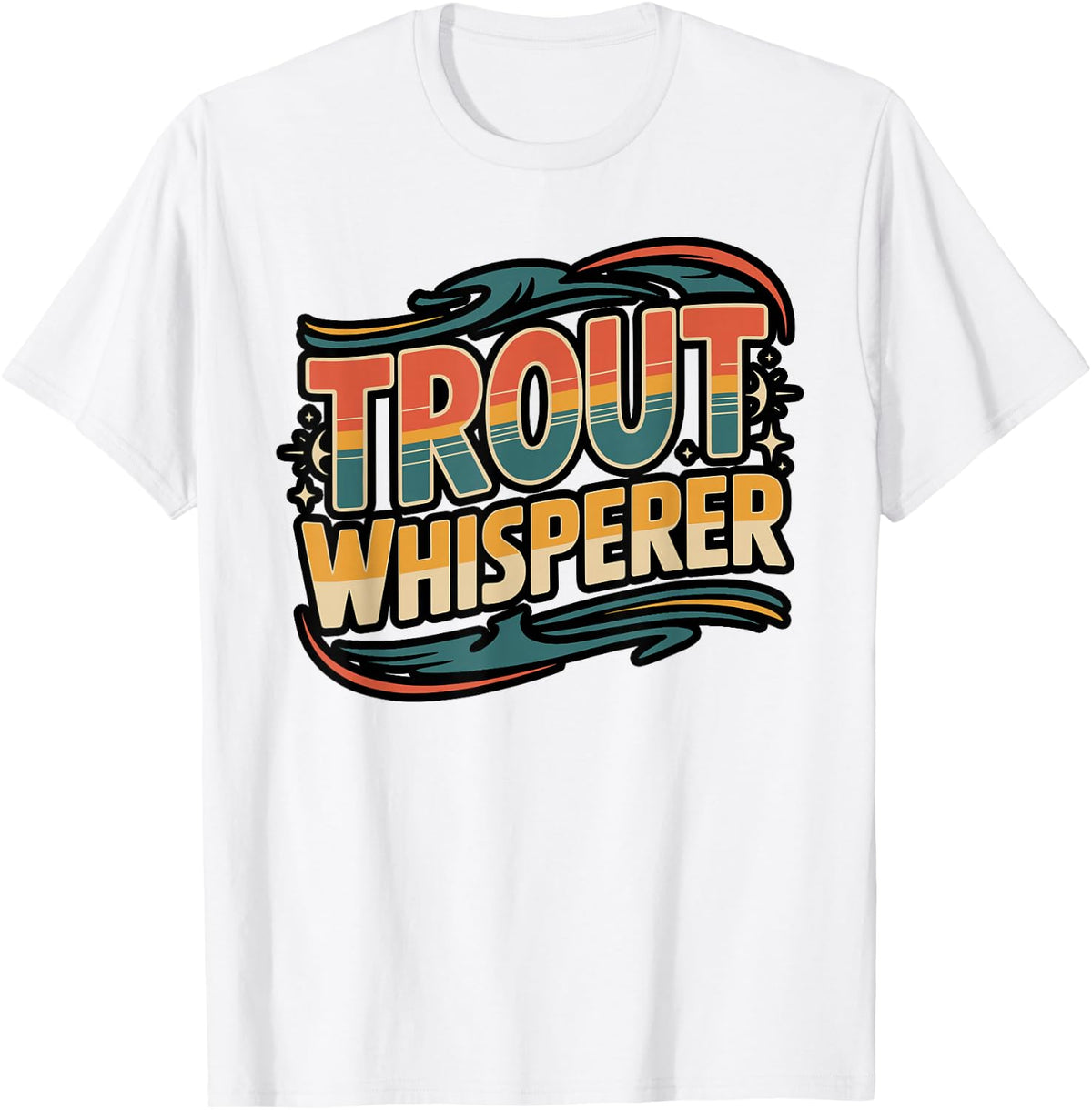 Vintage Trout Whisperer Angler Design T-Shirt - White