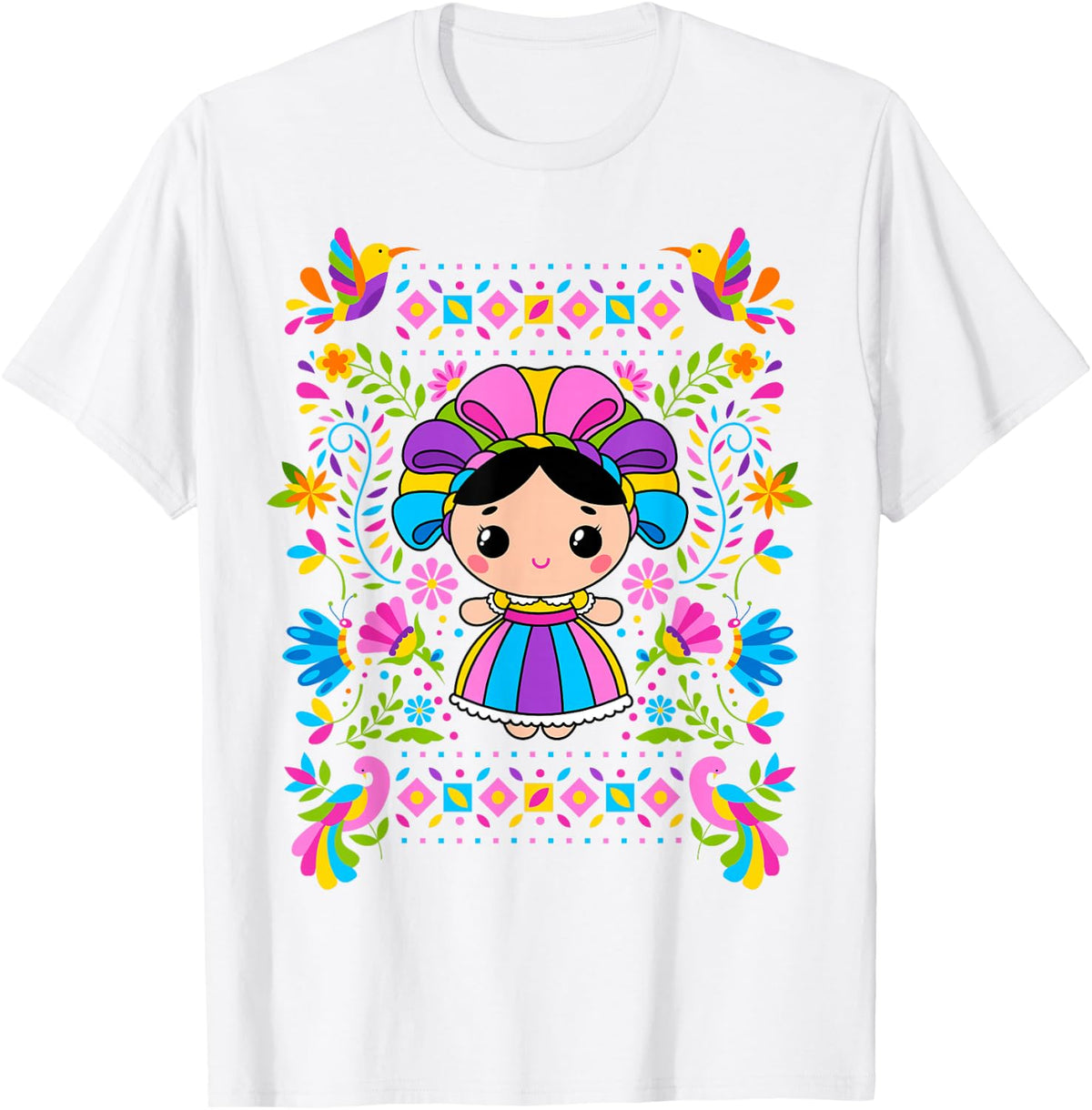 Otomí Lelé Muñeca María Mazahua Mexicana Amealco Querétaro T-Shirt - White