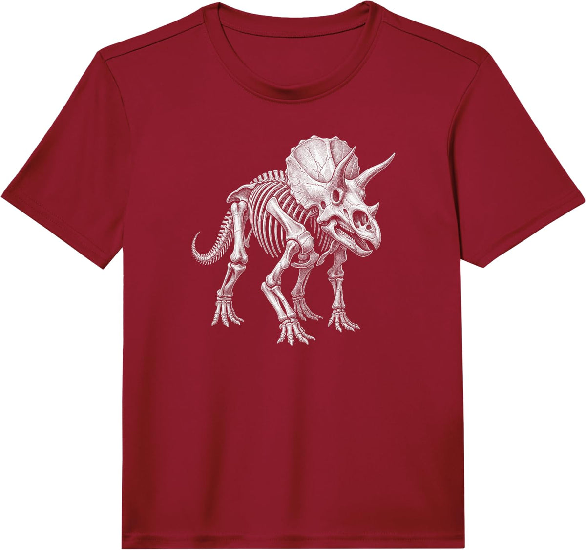 Triceratops Skeleton Jurassic Dinosaur Fossil Anatomy Performance T-Shirt - Red