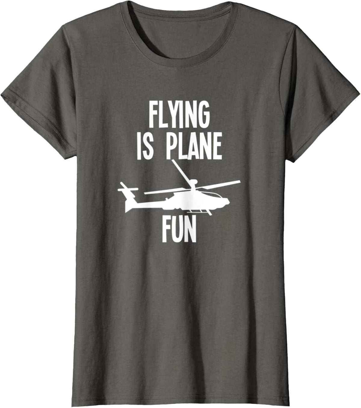 Funny Military Helicopter Pilot Aviation Gift T-Shirt - Asphalt Grey