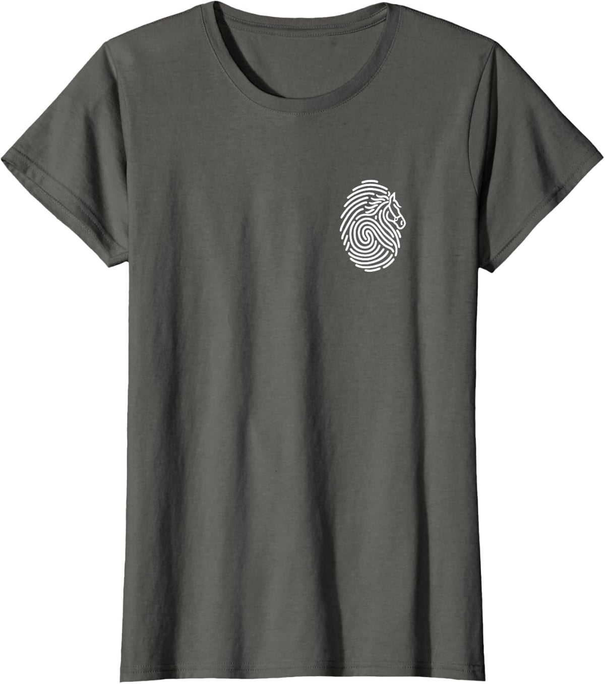 Horseback Riding Fingerprint Minimalist Subtle Equestrian T-Shirt - Asphalt Grey