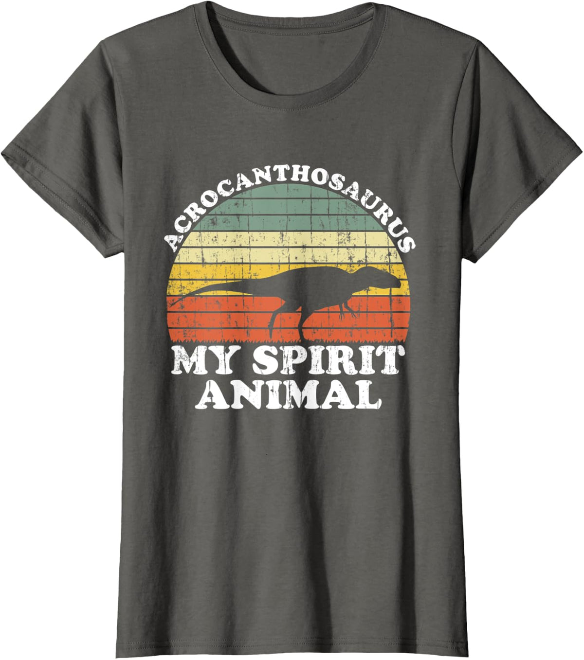 Acrocanthosaurus Dinosaur Spirit Animal Paleontologist Gift T-Shirt - Asphalt Grey