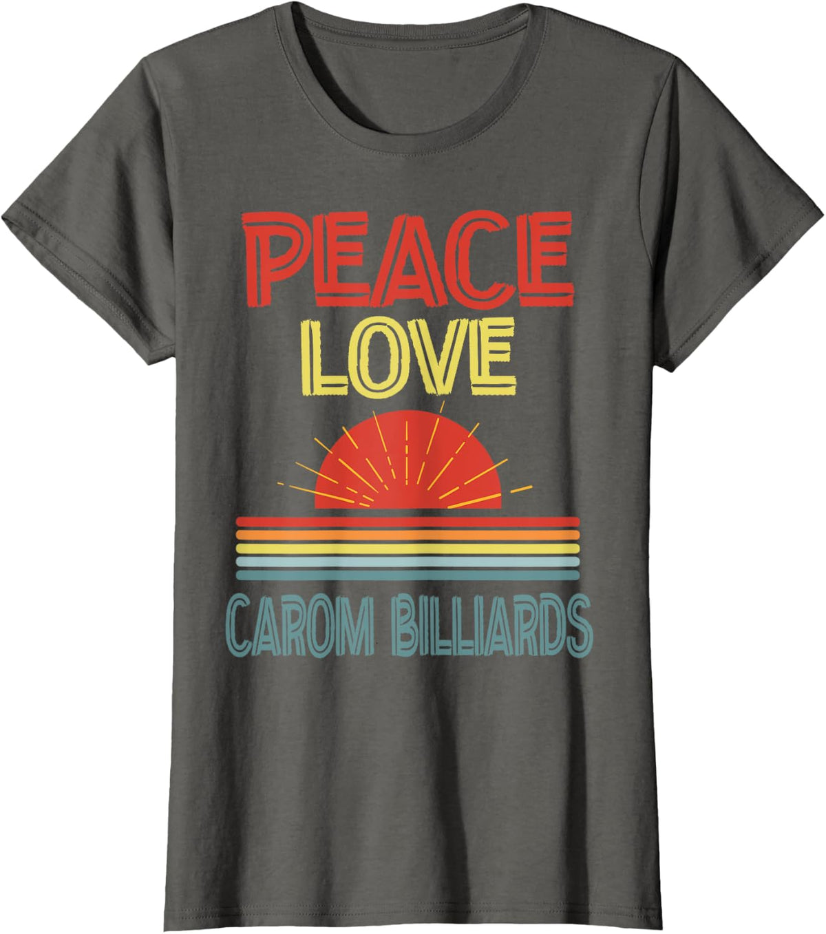 piece love Carom Billiards funny T-Shirt - Asphalt Grey