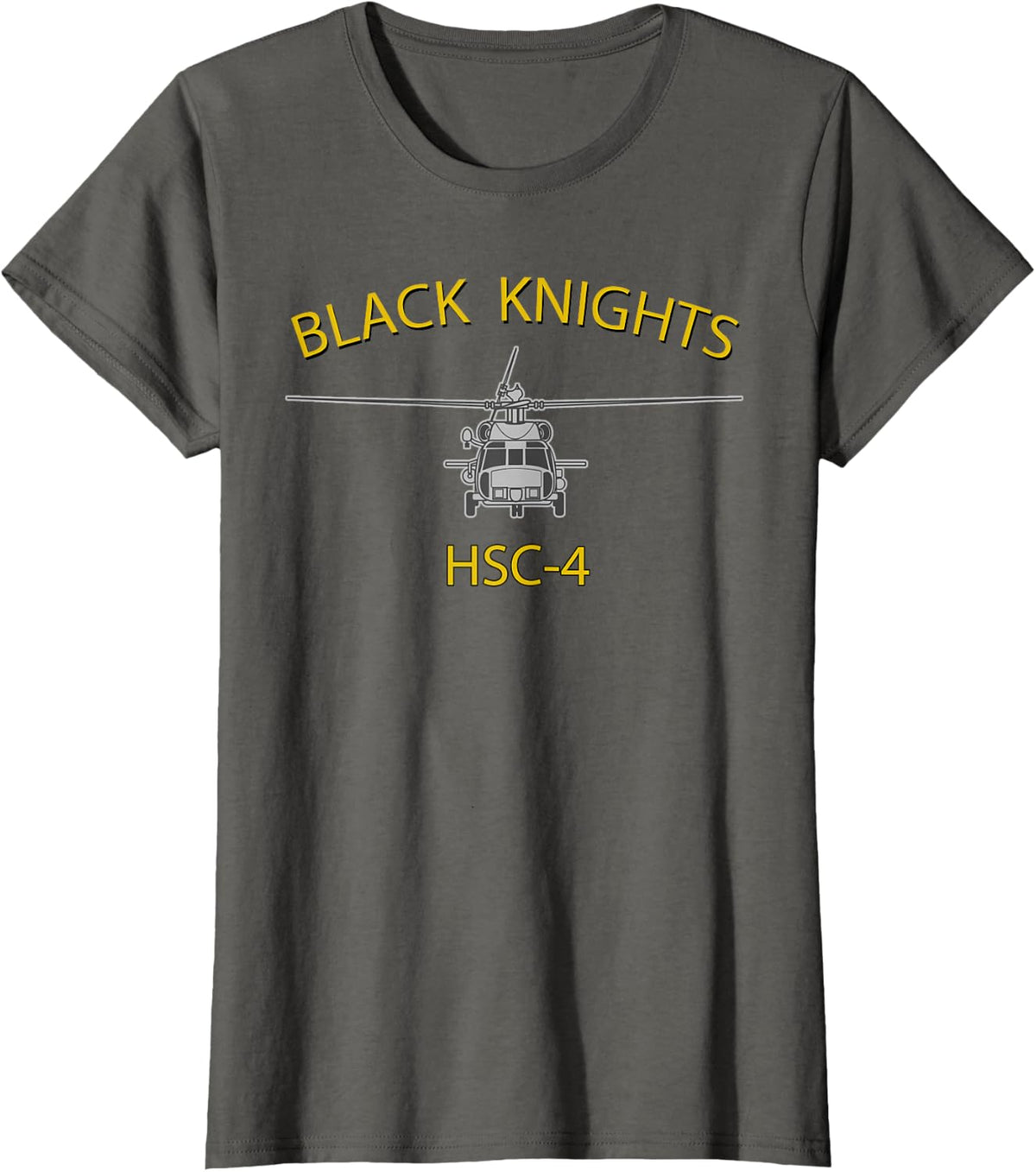 HSC-4 Black Knights MH-60 Helicopter Squadron T-shirt T-Shirt - Asphalt Grey