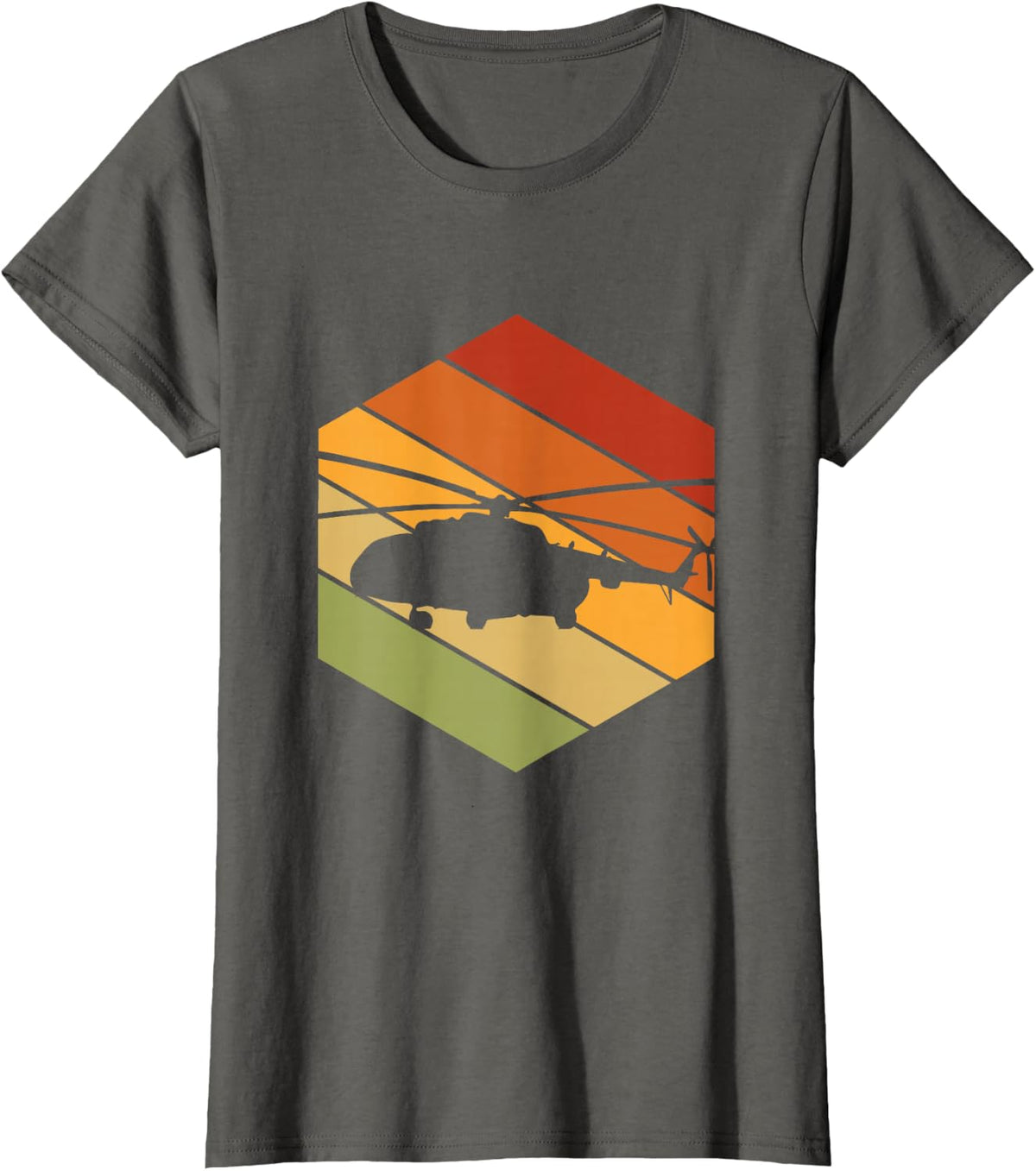 Vintage Helicopter Pilot - Retro Helicopter T-Shirt - Asphalt Grey