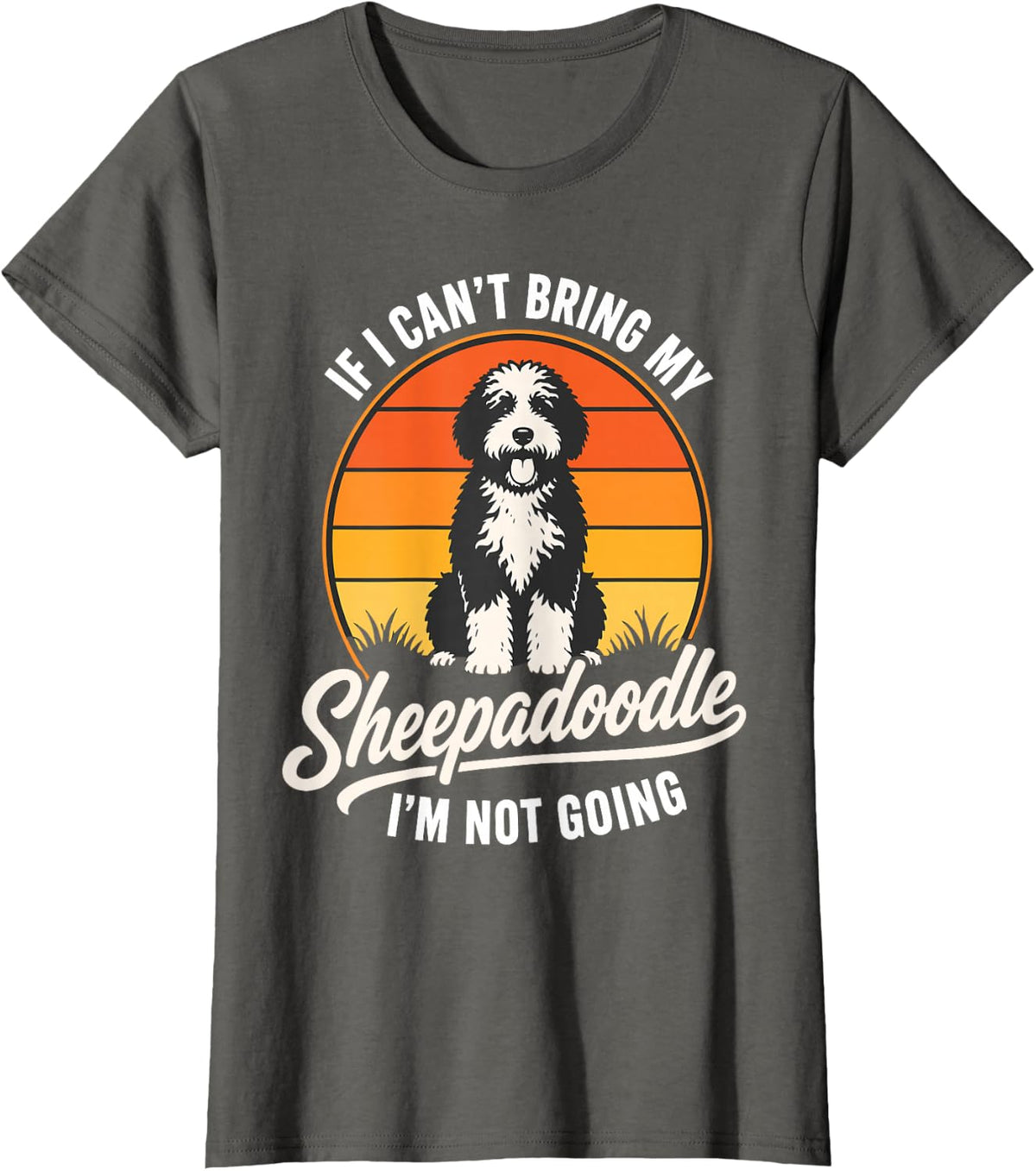 Sheepadoodle Humor Doodle Lover T-Shirt - Asphalt Grey