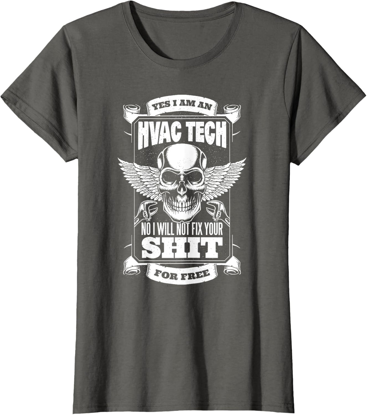 HVAC Tech Cooling Heating Refrigeration Ventilation T-Shirt - Asphalt Grey