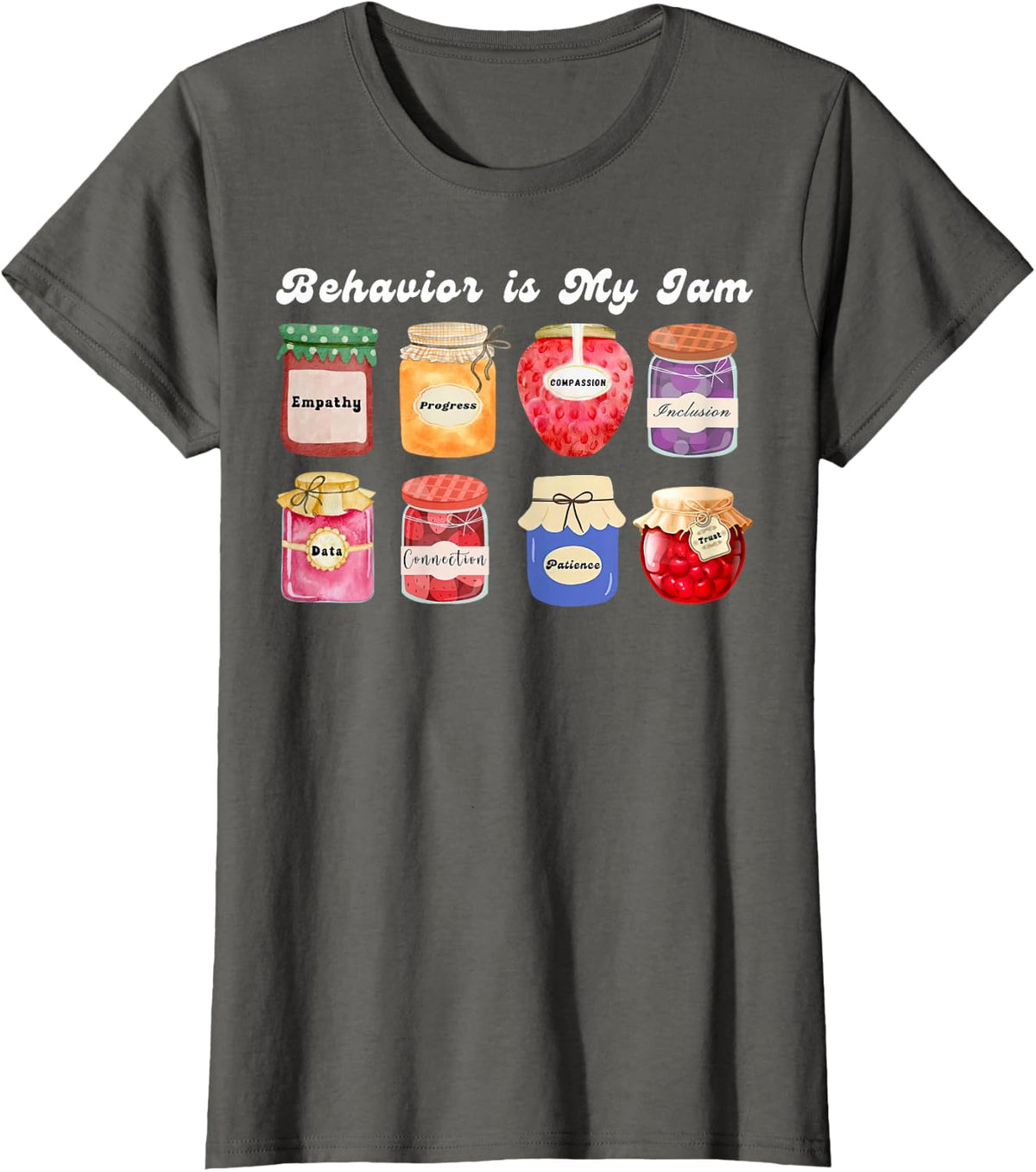 Retro Behavior is My Jam ABA RBT Therapist Behavior Analyst T-Shirt - Asphalt Grey