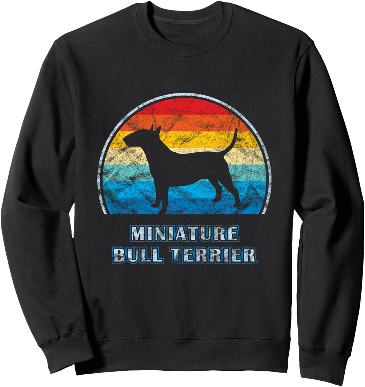 Miniature Bull Terrier Vintage Design Dog Sweatshirt - Adult Unisex Black