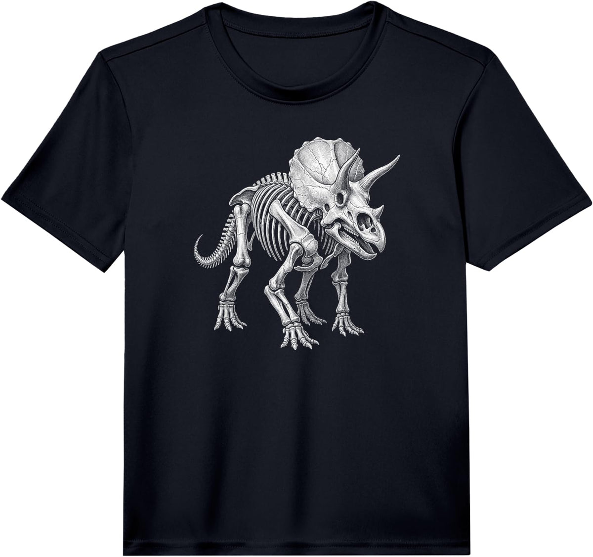 Triceratops Skeleton Jurassic Dinosaur Fossil Anatomy Performance T-Shirt - Black
