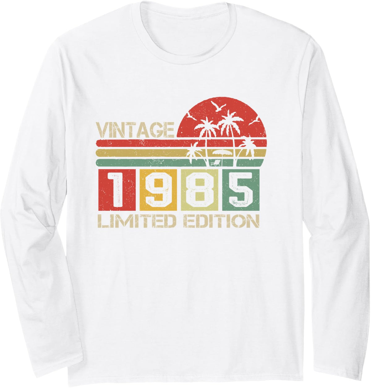 Vintage 1985 Limited Edition Classic Birth Year of Birthday Long Sleeve T-Shirt - Adult Unisex White