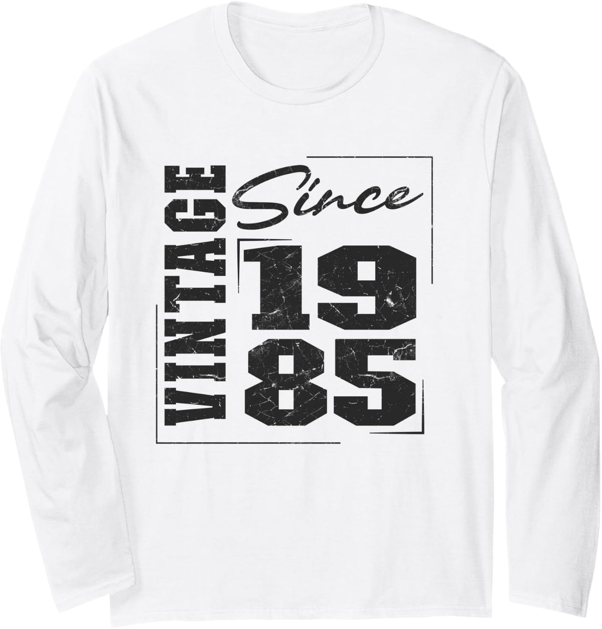 Born in 1985, Bold Varsity Vintage Since 1985 Birthday Long Sleeve T-Shirt - Adult Unisex White
