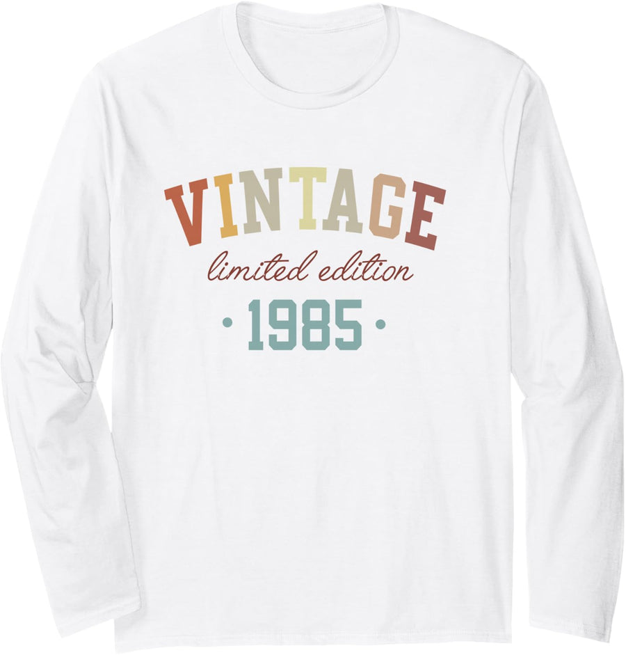 Vintage 1985 Limited Edition 40-Year-Old Gifts 40th Birthday Long Sleeve T-Shirt - Adult Unisex White