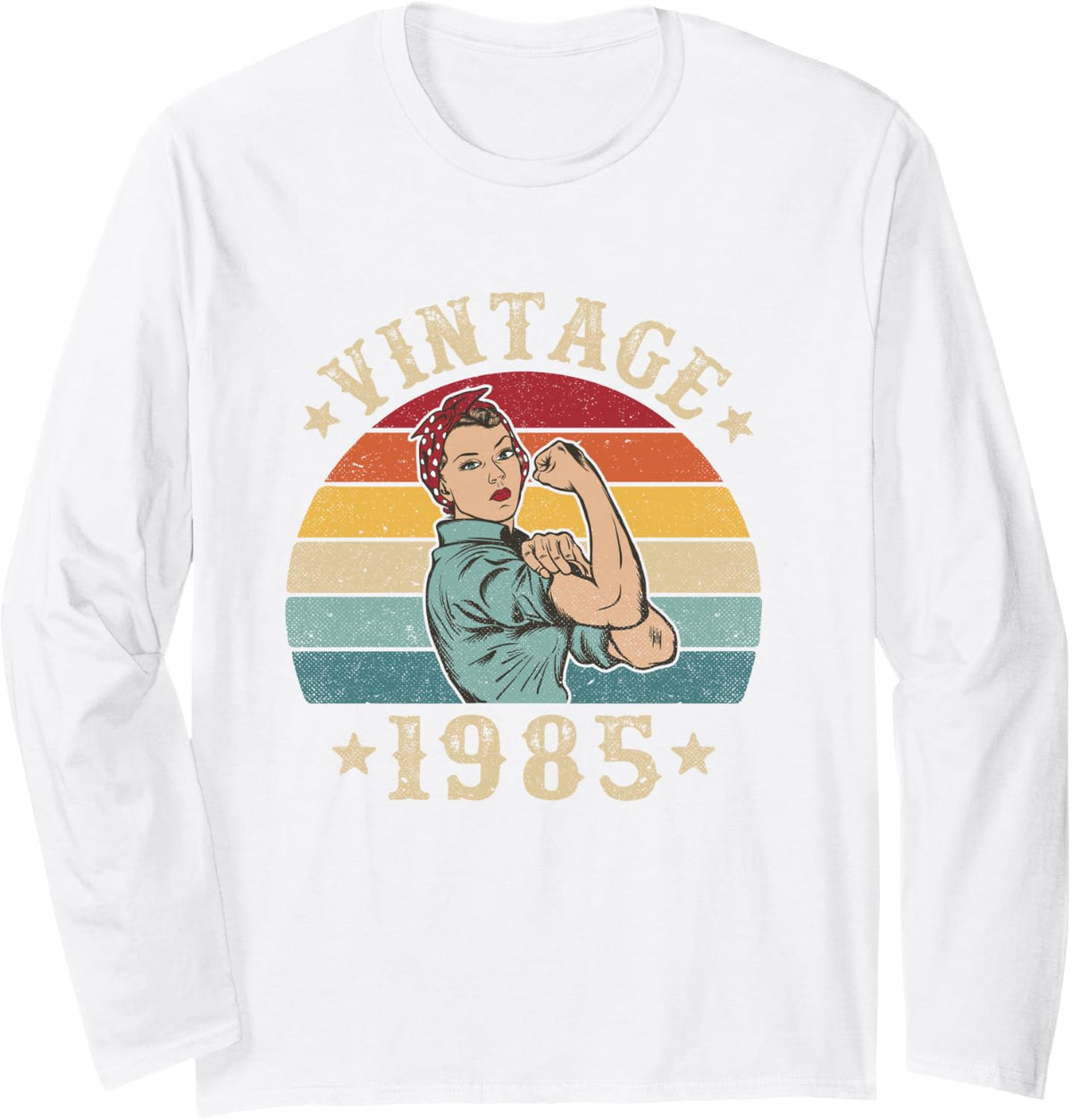 Vintage 1985 Birthday Women Born in 1985 Long Sleeve T-Shirt - Adult Unisex White