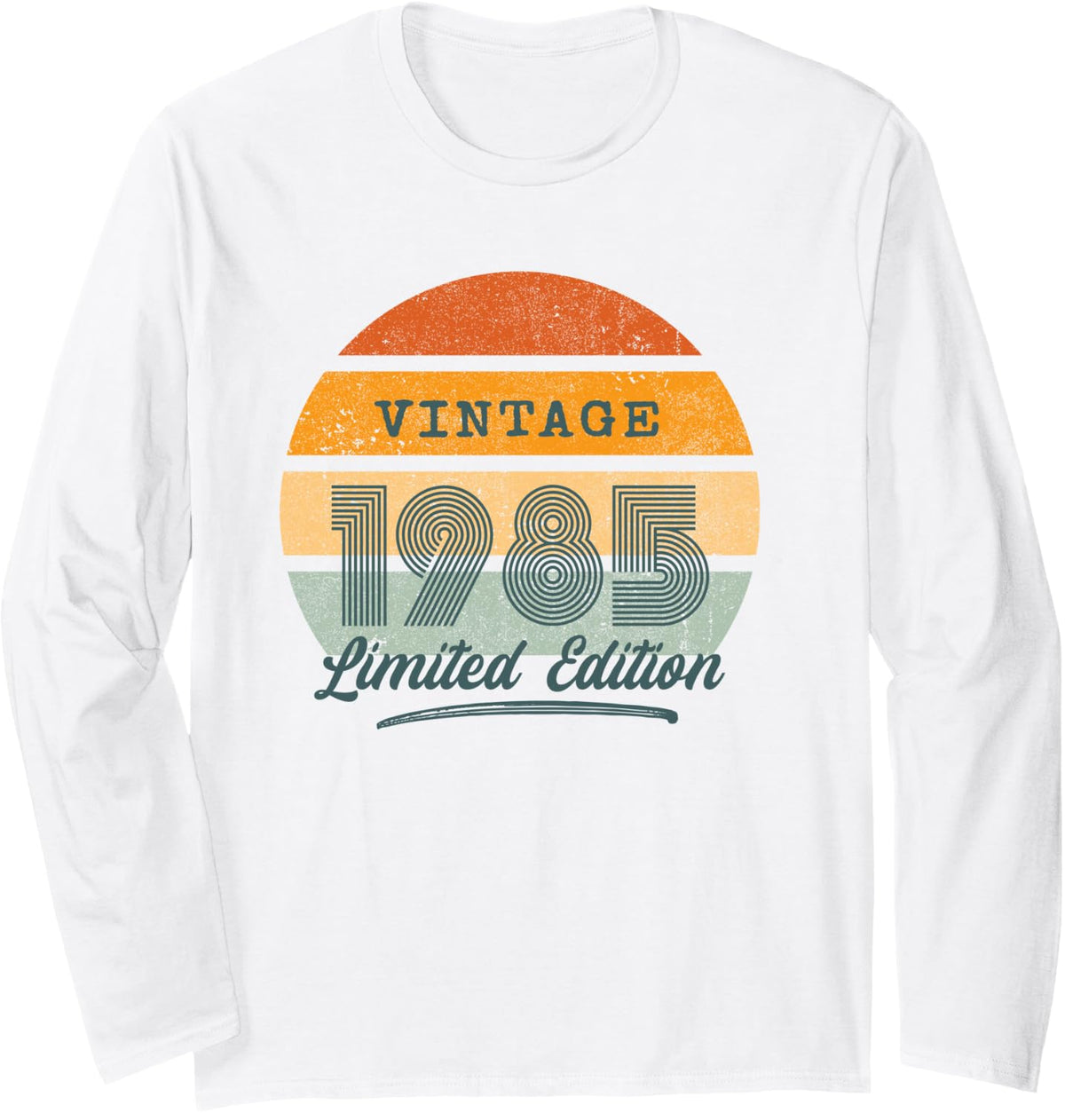 Vintage 1985 Limited Edition 41st Birthday Retro Sunset Long Sleeve T-Shirt - Adult Unisex White