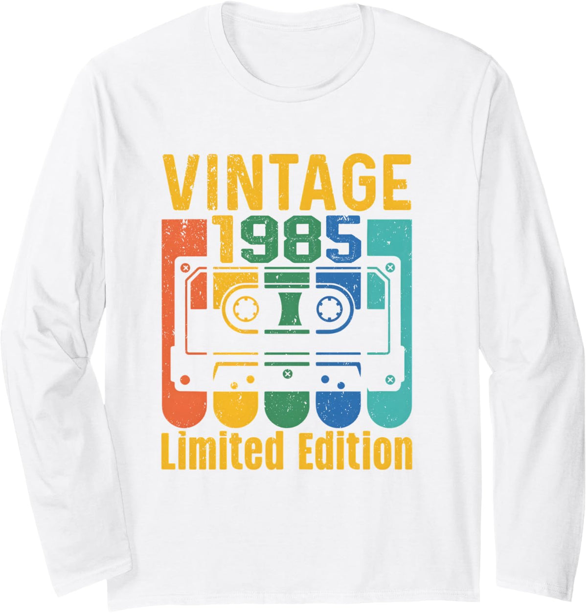 Vintage 1985 Limited Edition Cassette Tape Classic Birthday Long Sleeve T-Shirt - Adult Unisex White