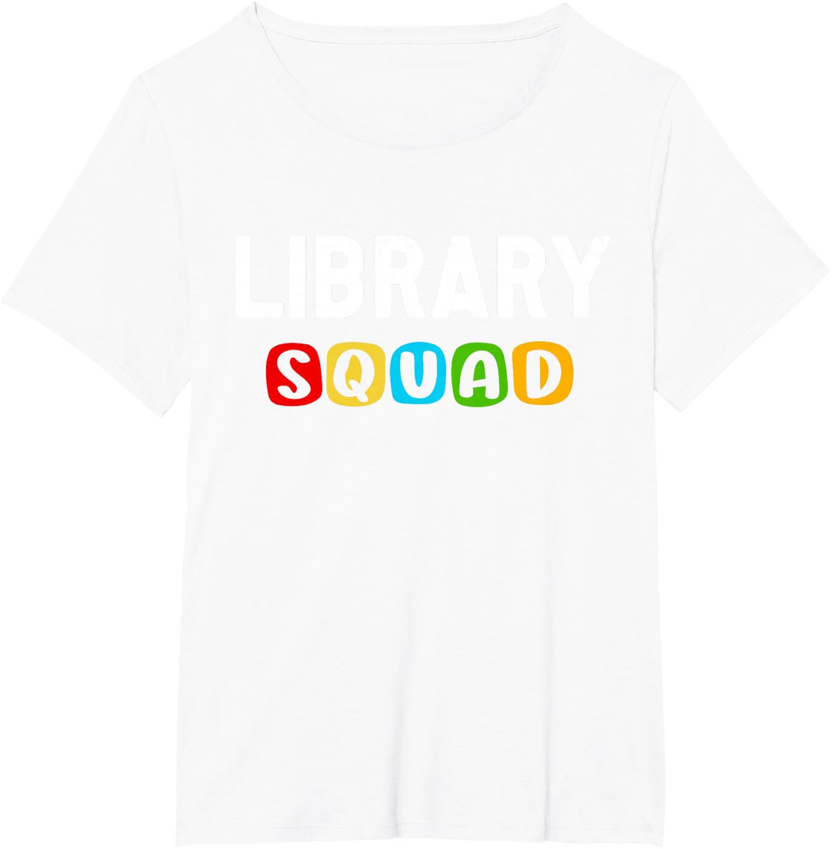 Library Squad Design for Library Volunteers Tees and T Shirts for Librarian Staff - White