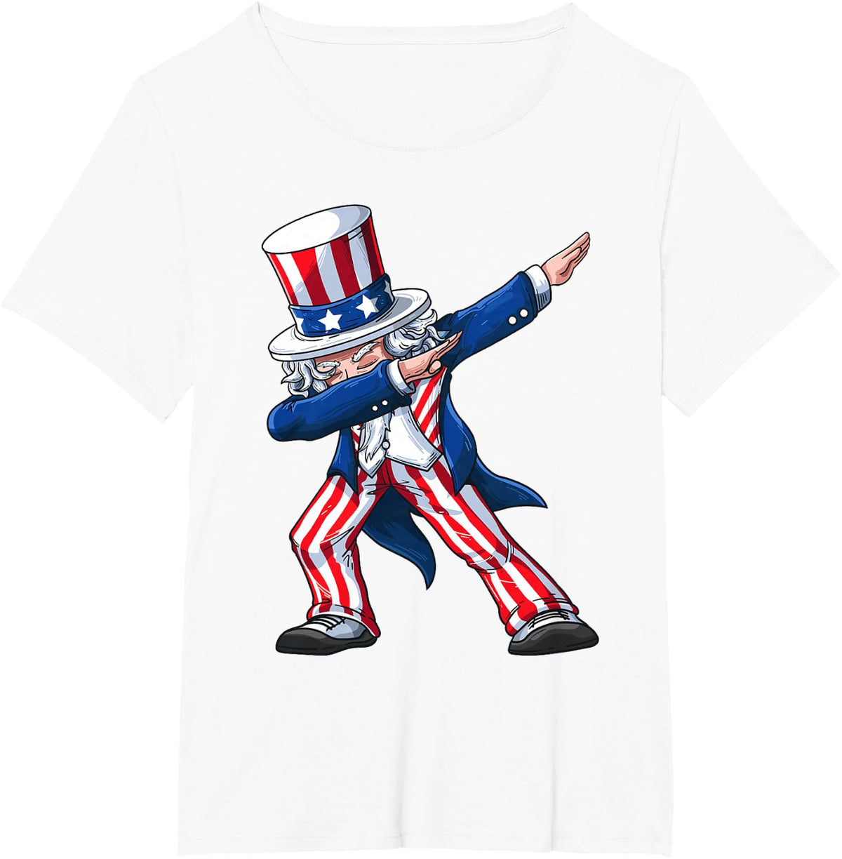 Dabbing Uncle Sam | Funny Dab Dance 4th Of July Gift T-Shirt - White