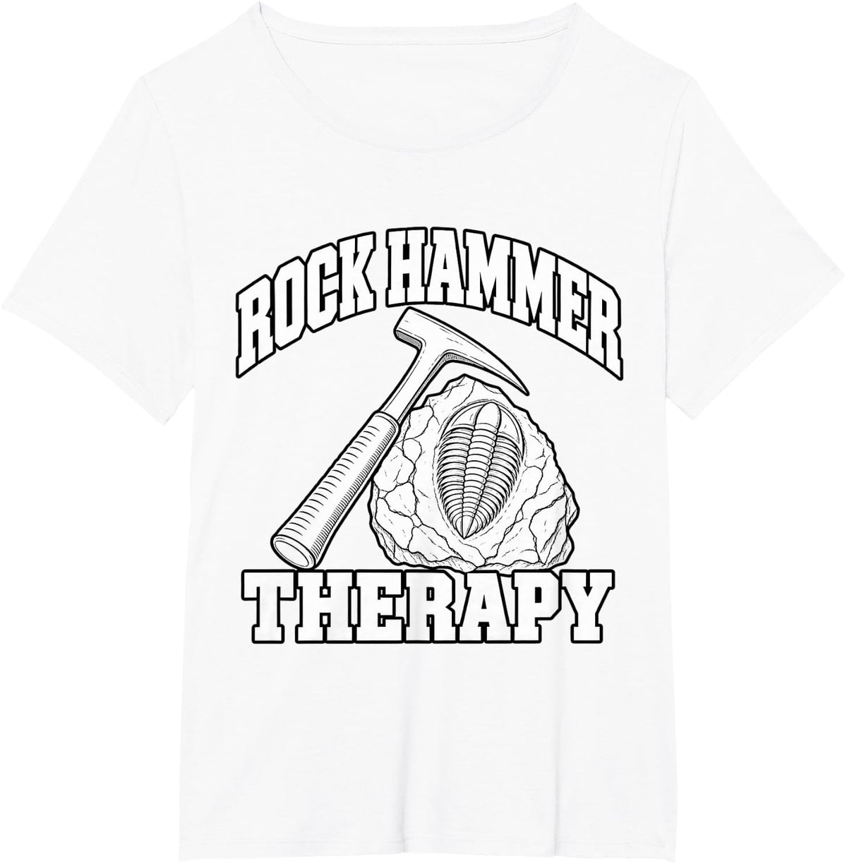 Paleontology Rock Hammer Therapy Trilobite Paleontologist T-Shirt - White