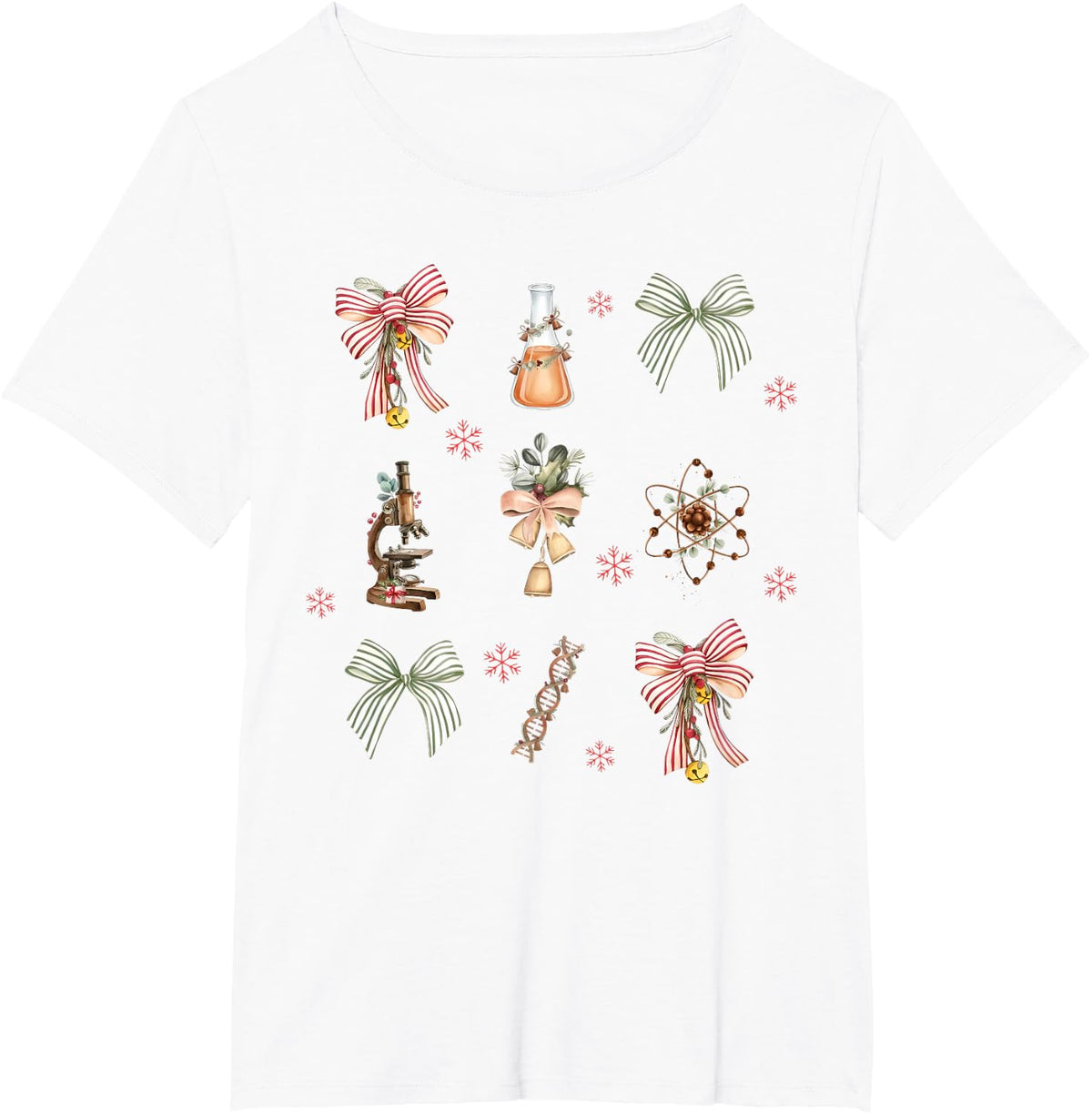 Coquette Bow Science Laboratory STEM Teacher Grad Christmas T-Shirt - White