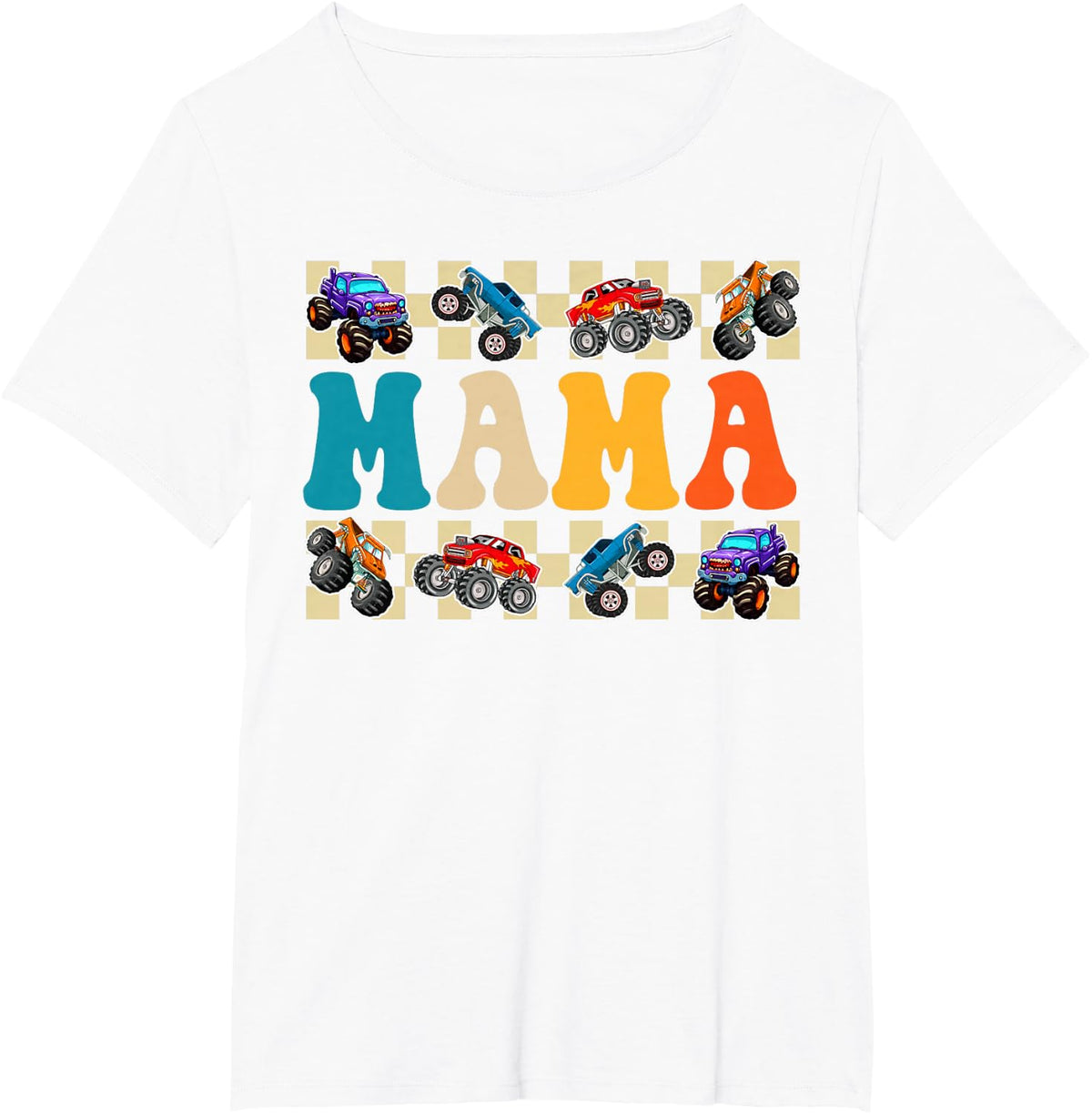 Mama Monster Truck Birthday Crew Family Matching Mom Women T-Shirt - White
