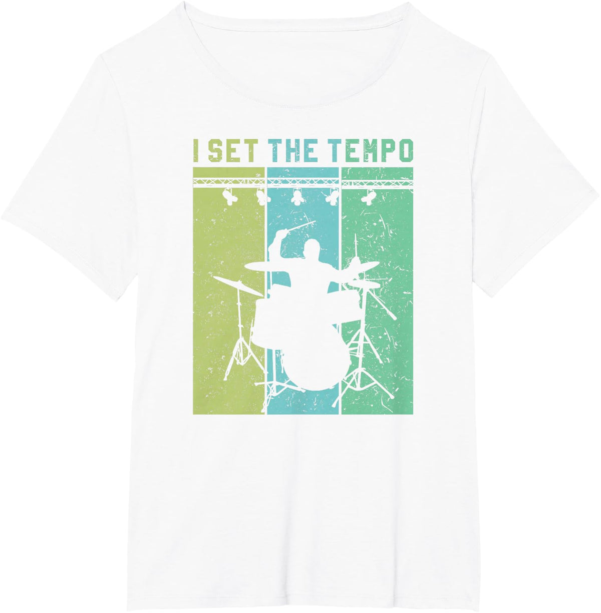 Funny "Ich setzze das Tempo Lead Drummer T-Shirt - White