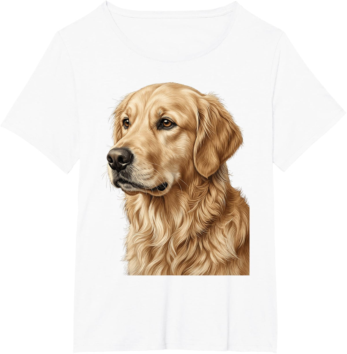 Golden Retriever Dog Illustration T-Shirt - White