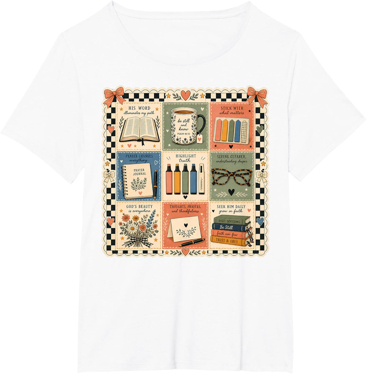 Be Still Know Christian Faith Bible Study Journaling T-Shirt - White