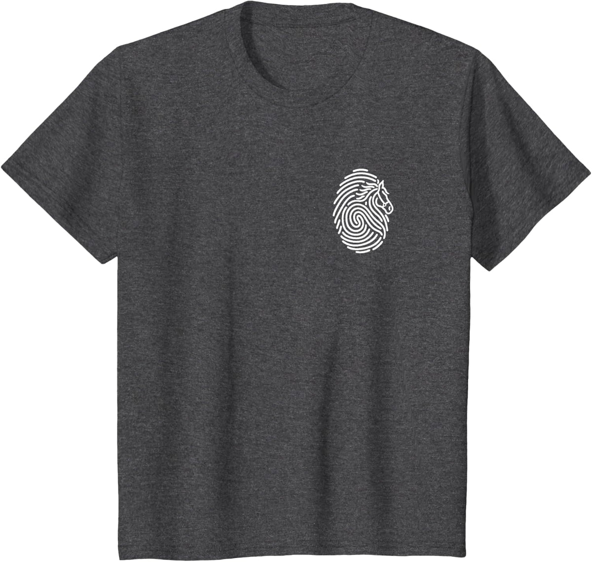 Horseback Riding Fingerprint Minimalist Subtle Equestrian T-Shirt - Dark Heather Grey
