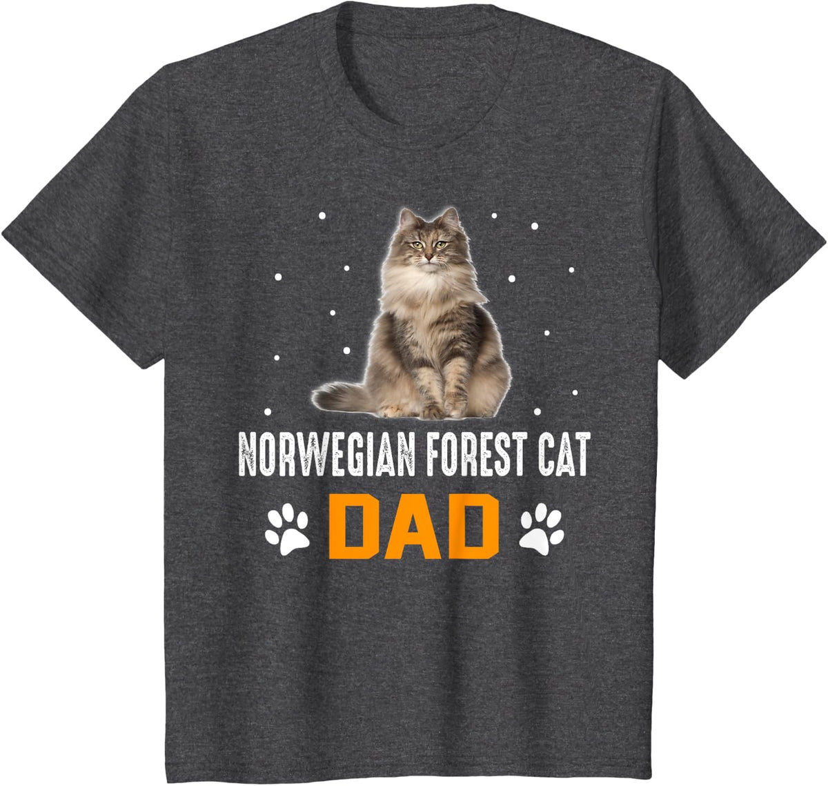 Norwegian Forest Cat Dad Norwegian Forest Cat T-Shirt - Dark Heather Grey
