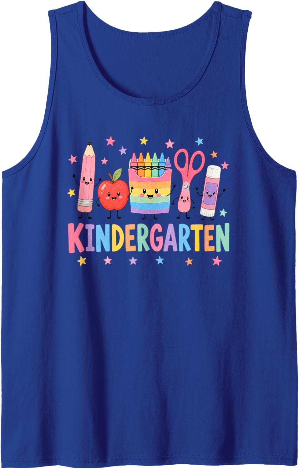 Kindergarten Student Teacher Back to School Sleeveless Tank Top - Royal Blue