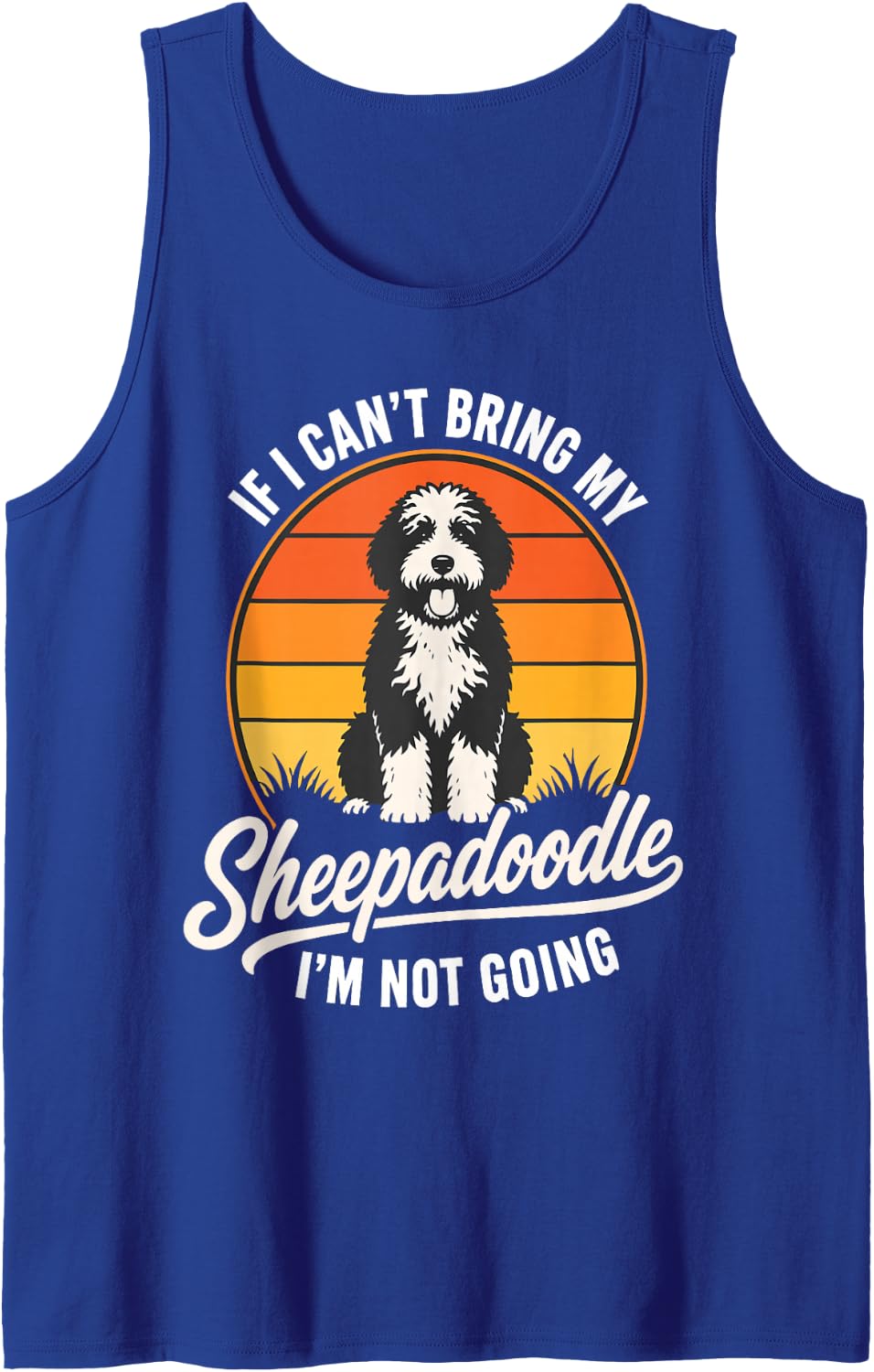 Sheepadoodle Humor Doodle Lover Sleeveless Tank Top - Royal Blue
