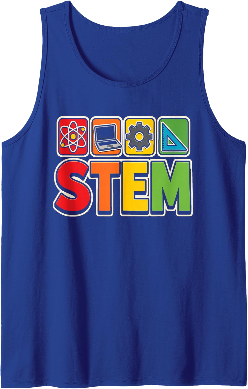 STEM Teacher Science Technology Engineering Math Gift Sleeveless Tank Top - Royal Blue