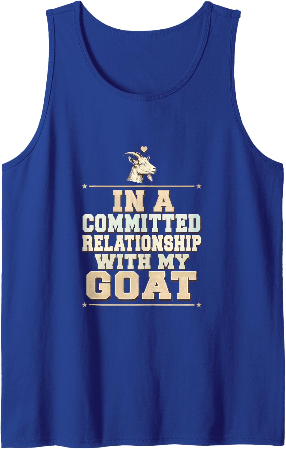 in a Committed Relationship with My Goat Funny Goat Sleeveless Tank Top - Royal Blue