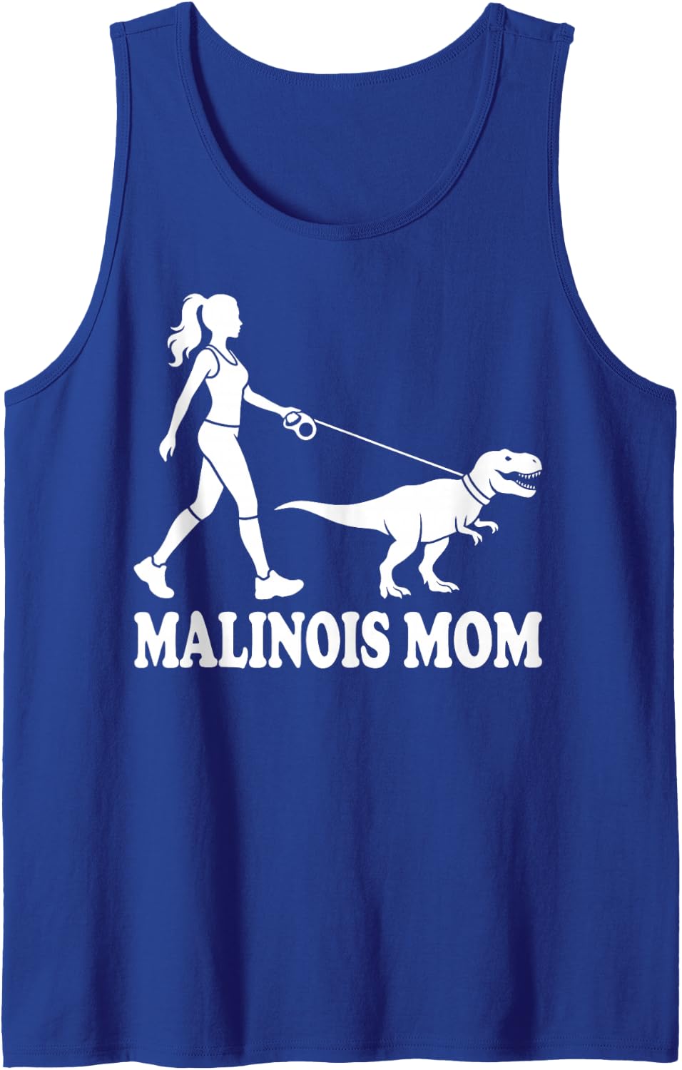Malinois Mom Dinsoaur Sleeveless Tank Top - Royal Blue