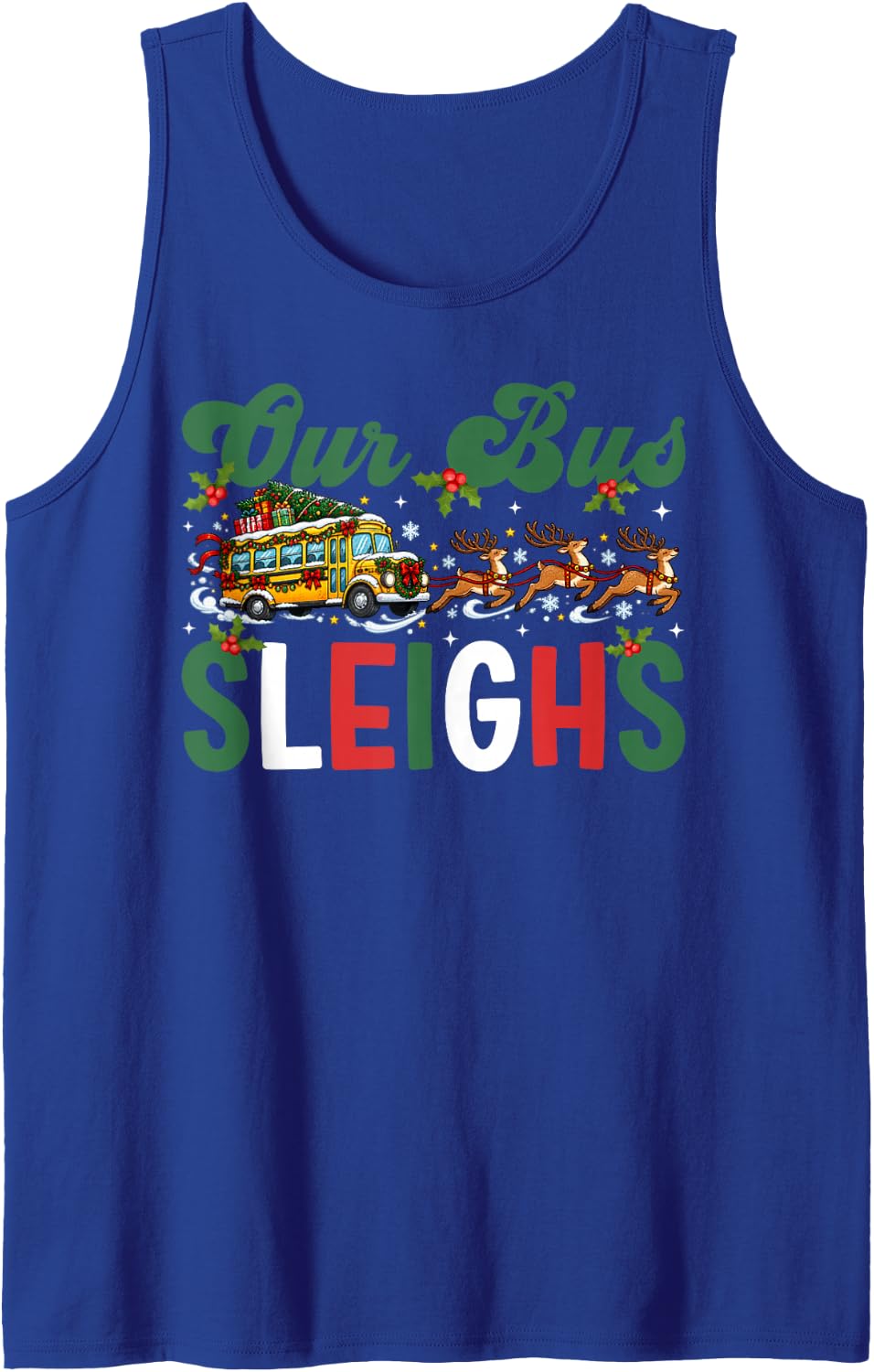 Funny Bus Driver Christmas School Bus Driver Xmas Party Sleeveless Tank Top - Royal Blue