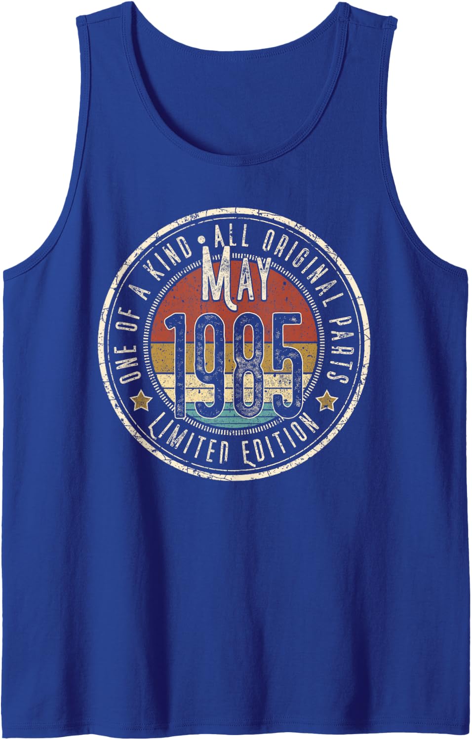 41st Birthday Vintage May 1985 Retro Limited Edition Tank Top - Royal Blue