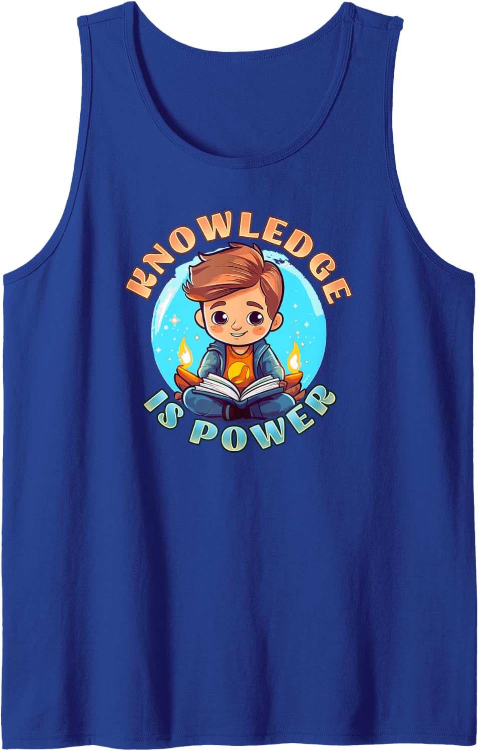 School Education Reading Teacher Knowledge Power Tank Top - Royal Blue