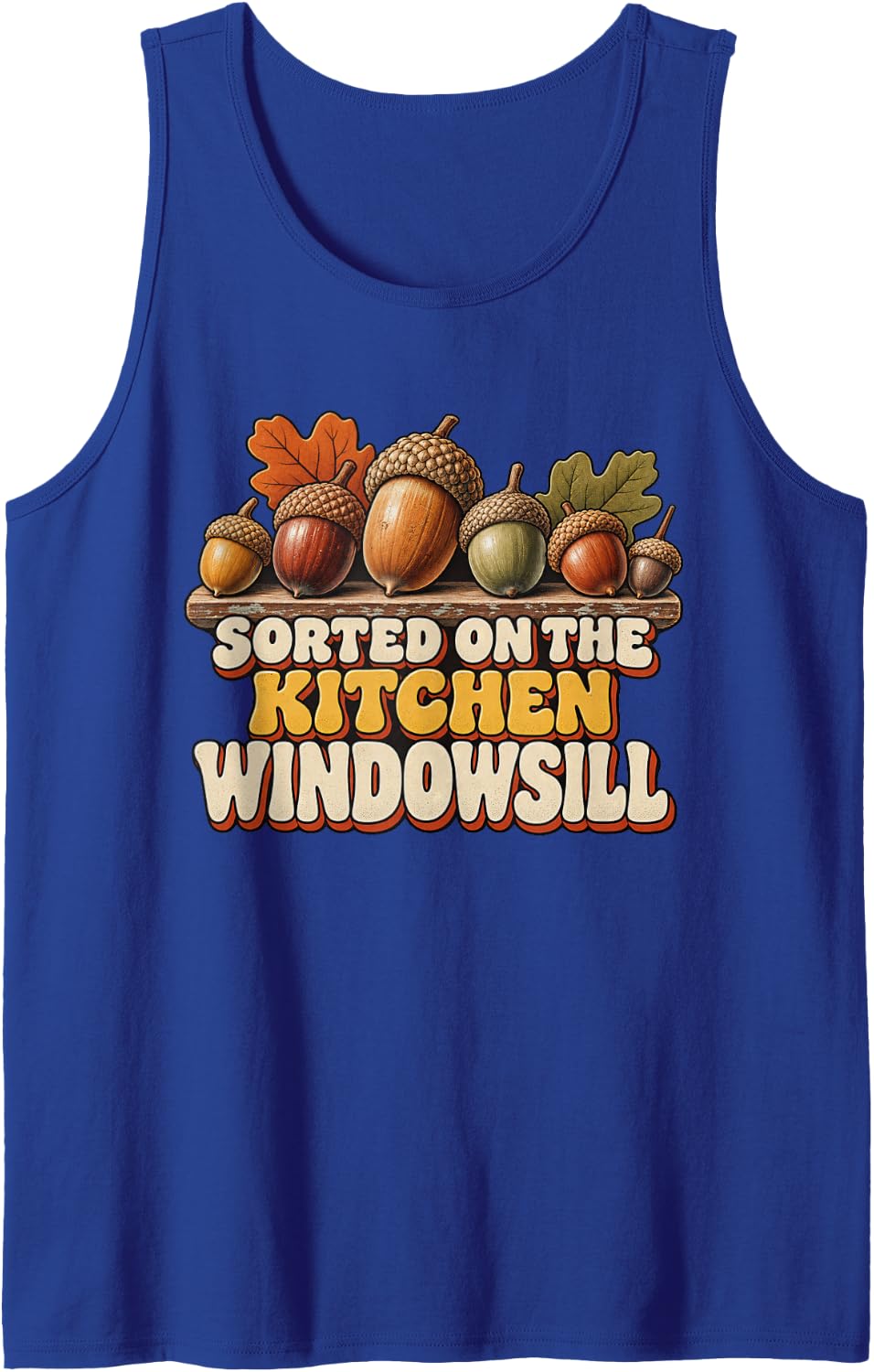 Sorted On The Kitchen Windowsill Nature Lover Graphic Sleeveless Tank Top - Royal Blue
